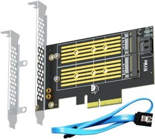 PA12 M.2 PCIe Adapter for One M.2 NVMe SSD and One M.2 SATA SSD