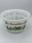 Vintage Hazel Atlas 1950s Christmas Tom and Jerry Eggnog Milk Glass Punch Bowl