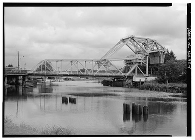 #ad Photo:Aberdeen Washington Wishkah River Bridge Closed Position 1990s $13.49
