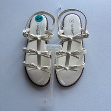 Cat  Jack off white strappy girls sandals size 2.