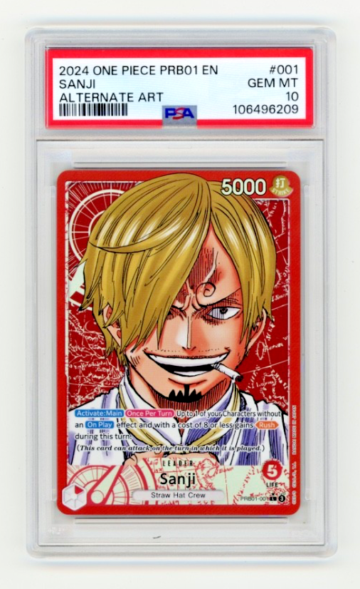 2024 One Piece Sanji PRB01 001 Leader Alt Art Premium Booster PSA