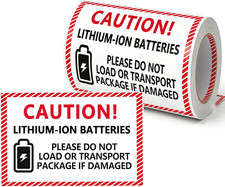 300 Pcs Caution Lithium Ion Battery Adhesive Stickers,Shipping Warning Label 3X2