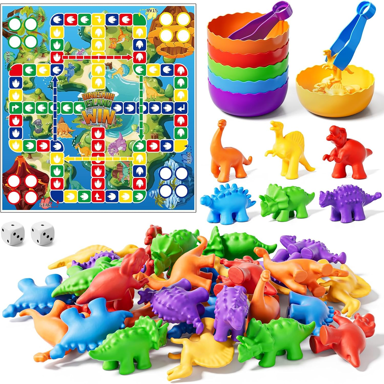 Color-Matching Dinosaur Counting Toy for Kids Ages 2-6