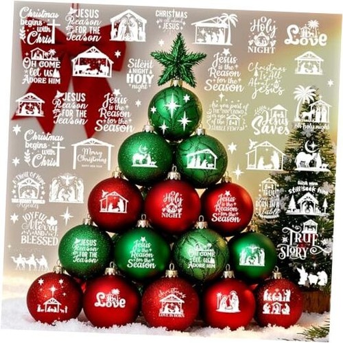 45 PCS Nativity Scene Stickers for Crafts Christmas White Christmas ...