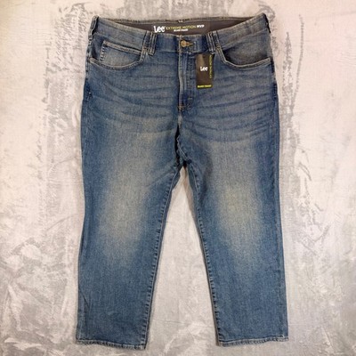 New Lee Extreme Motion MVP Relaxed Straight Jeans Men's 44x30 Blue Denim Pants