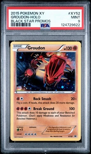 2015 POKEMON XY BLACK STAR PROMOS #XY52 GROUDON-HOLO PSA 9