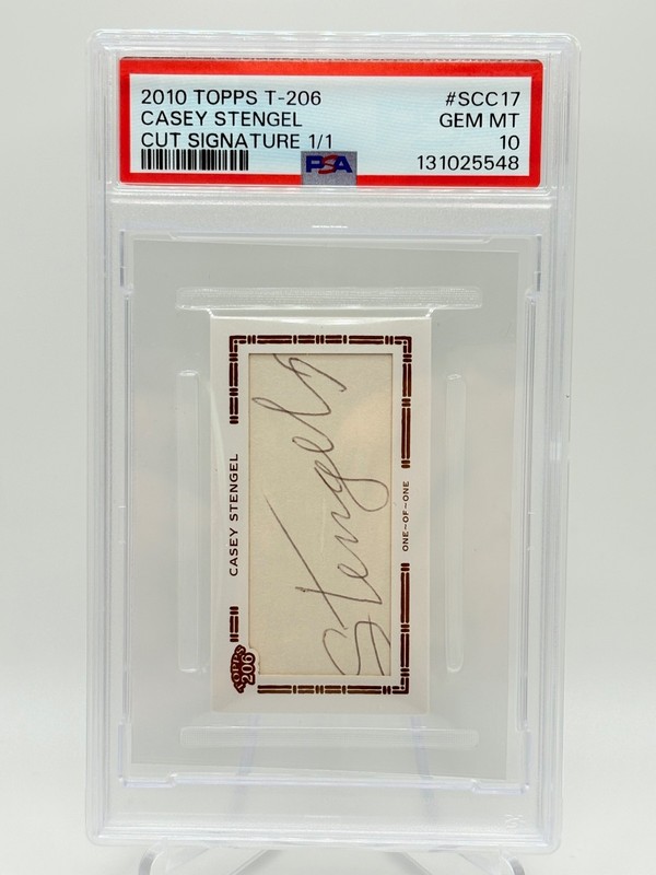 2010 Topps T-206 Casey Stengal Cut Signature Auto 1/1 PSA 10 - GEM MT
