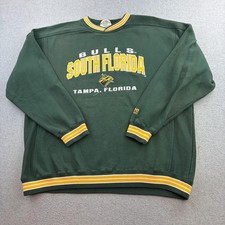 Vintage South Florida Bulls Sweatshirt Mens XL Green NCAA Basketball Lee Sport