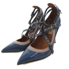 Valentino Garavani Pumps High Heels Patent Leather Pointed Toe Ankle Strap 35.5