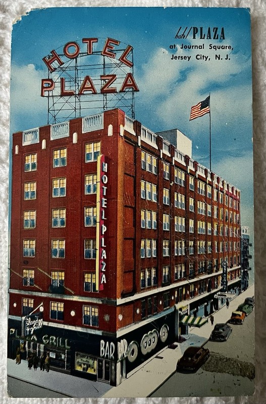 New Jersey City NJ Hotel Plaza London Bar & Grill Vintage Postcard