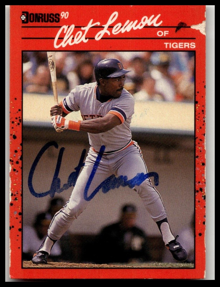 1990 Donruss #60 Chet Lemon Auto FRGD .AH21
