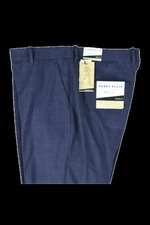 Perry Ellis Portfolio Plaid Modern-Fit Stretch Resolution Pants 34 X 34 $95