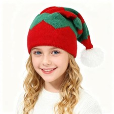Kids Elf Beanie Winter Soft Warm Family Matching Xmas Hat Christmas New Year
