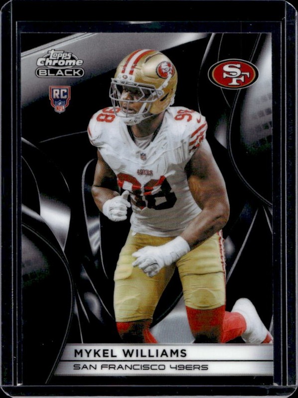 2025 Topps Chrome Black Mykel Williams RC Rookie #143 49ers