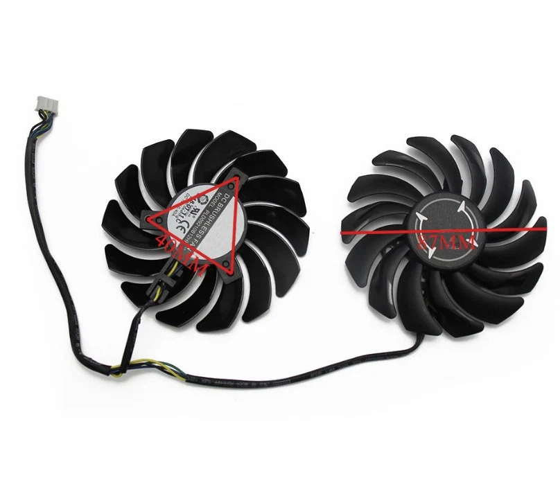 Pair Fans Cooling Fan FOR MSI ARMOR RX 470 480 570 580 PLD09210S12HH - Image 3 of 4