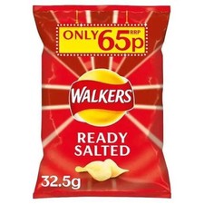 Walkers Ready Salted Crisps 65p PMP 32.5g (Case of 32)