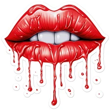 Dripping Red Lips - Vinyl Decal Sticker - Car Window Laptop - ebn11362