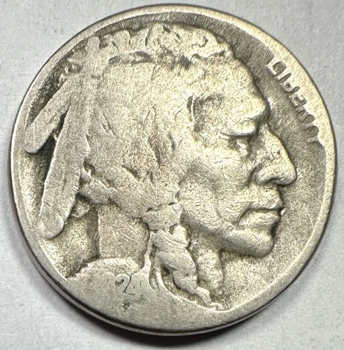 1924-S BUFFALO NICKEL. NICE GOOD+ EARLY SCARCE DATE CIRCULATED COIN!