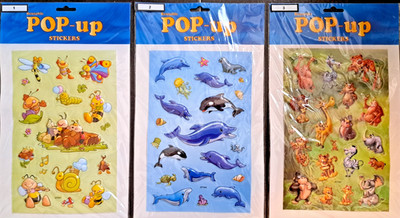  Pop-up Stickers/Aufkleber Reusable/Wiederverwendbar NEUWARE/OVP Deko 