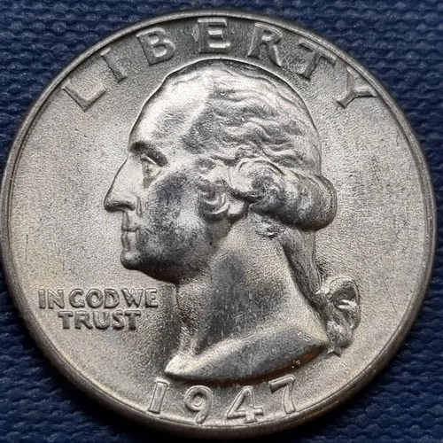 1947 D Washington Quarter 25c Silver BU UNC GEM Brilliant Uncirculated #97284