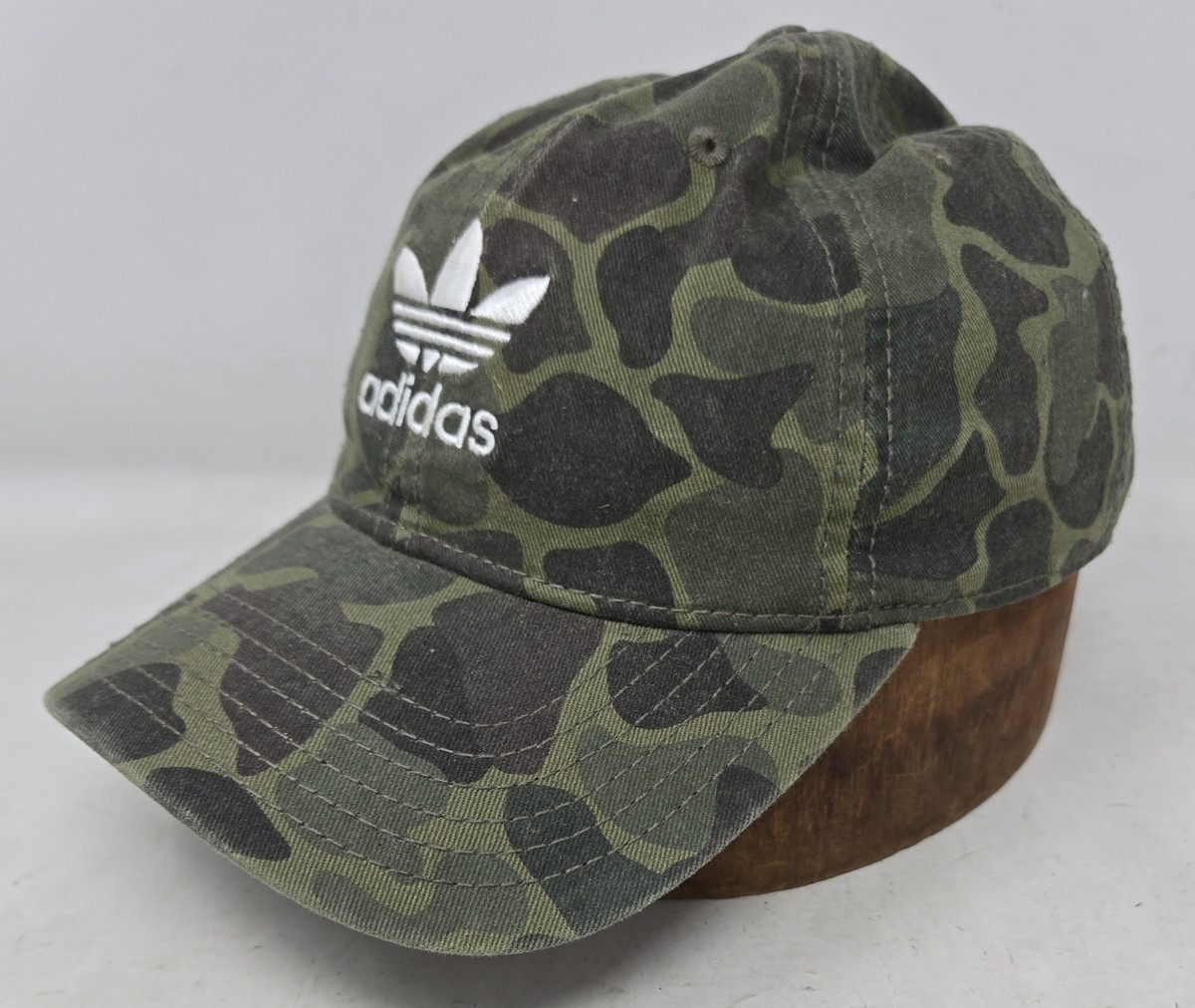 Adidas Originals Green Camo Large Logo Baseball Hat Adjustable Cap