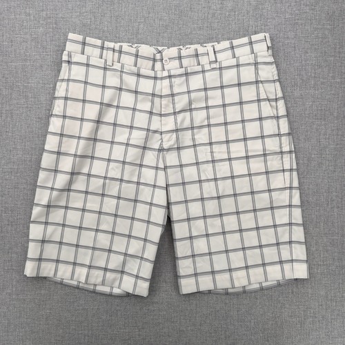 Nike Golf Core karierte Shorts Herren 38 weiß grau Windowpane Preppy Ivy Prep - Bild 2 von 10