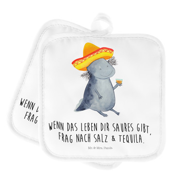 Topfuntersetzer Axolotl Tequila - Geschenk Schwanzlurch Sombrero Lurch Molch