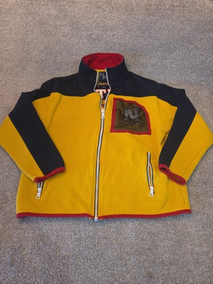 #ad Mens Nautica Lil Yachty Sailing Team Full Zip Jacket Medium Blue Yellow Fleece $29.24
