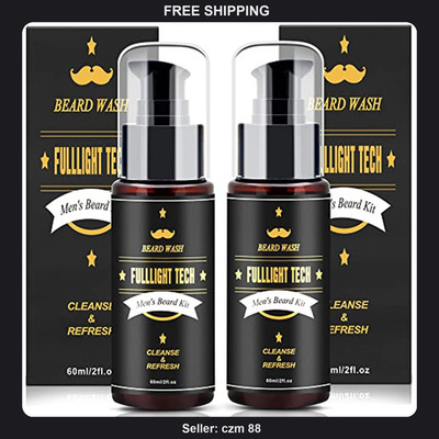 FULLLIGHT TECH Beard Wash 2 Pack Argan Jojoba Oils Rosemary Extract