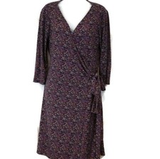 Tahari Arthur S. Levine Purple Geometric Scale Print True Wrap Dress 4