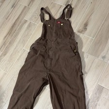 Dickies Brown Bib Overalls Men's Workwear Size L/XL - Durable and Stylish Pants