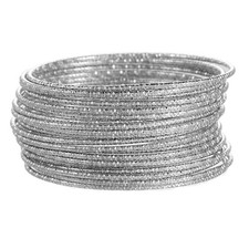 20Pcs Silver Bangle Bracelets Set for Women Boho Multi Layer Stack Textured Brac