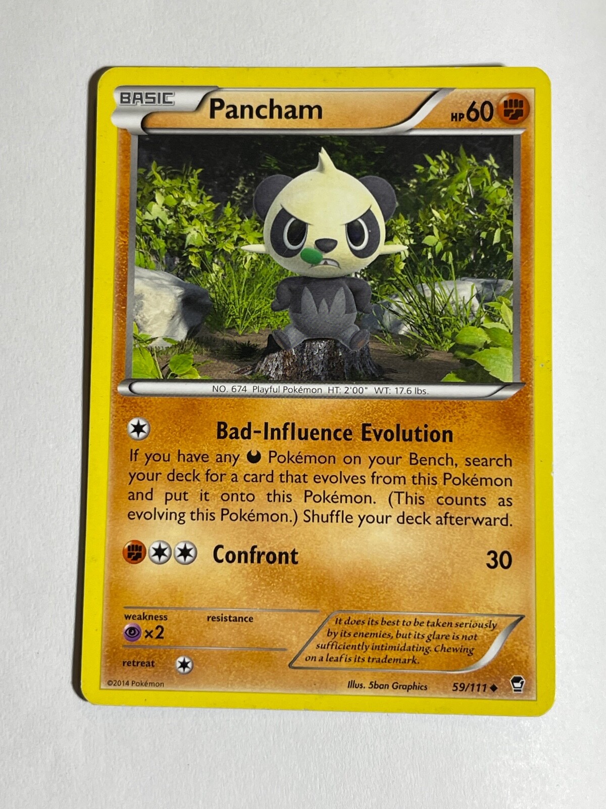 PANCHAM 2014 Pokemon Furious Fists  Uncommon POKÉMON 59/111