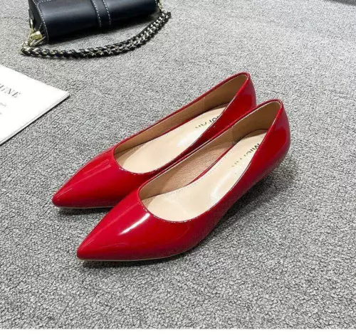 Fashion Womenss Low Kitten Heel Pumps Pointed Toe Slip On Work Office Shoes SZ - Picture 9 of 25