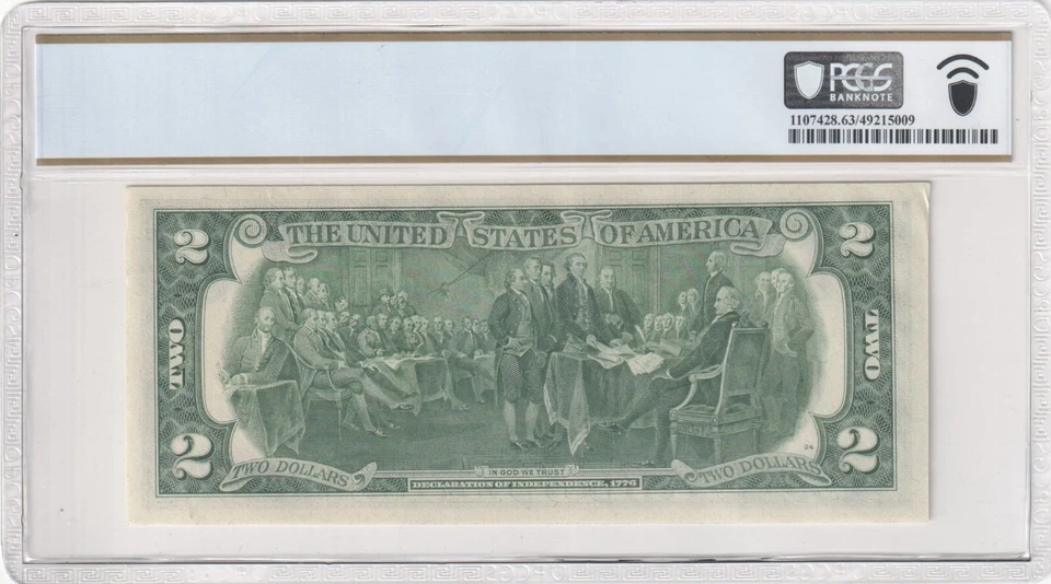 1976 $2 Two Dollar Star Philadelphia C00005487* Low Serial Number PCGS Graded 63 - Image 3 of 3