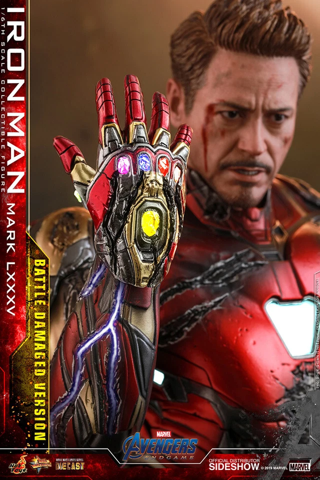 Hot Toys Marvel Avengers Endgame Iron Man Mark LXXXV Batalla Dañado Die Cast Nuevo Foto 3 de 4