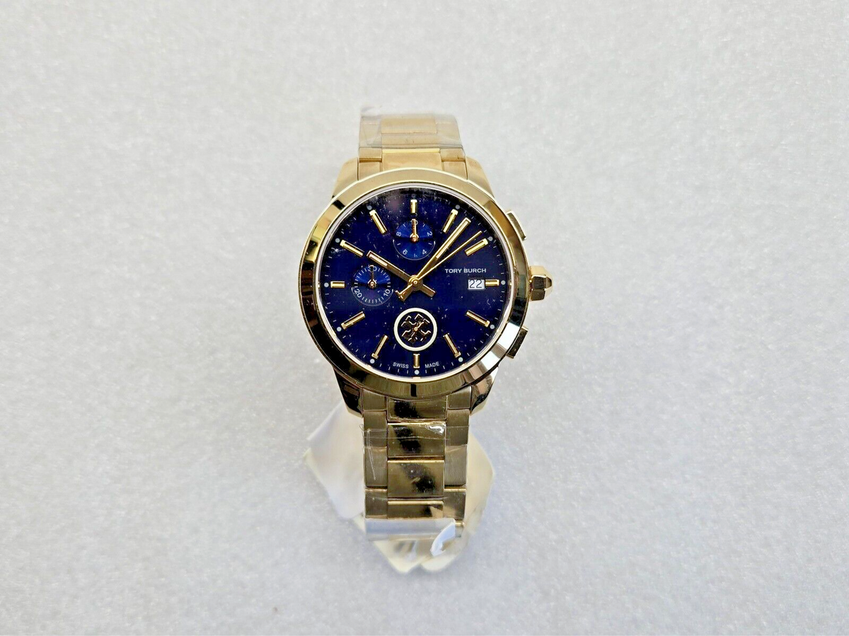 TORY BURCH 時計 TORY BURCH COLLINS CHRONOGRAPH DATE GOLD-TONE ST. STEEL WOMEN'S