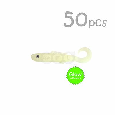 50pcs 4'' Blam Swimbaits Squid minnow Fishing Soft Lure Glow in the dark blams