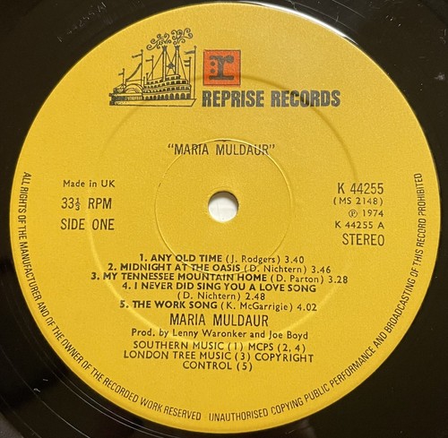 Maria Muldaur Vinyl Record 12” 33 RPM K 44255 Reprise Records 1974 - Picture 18 of 24