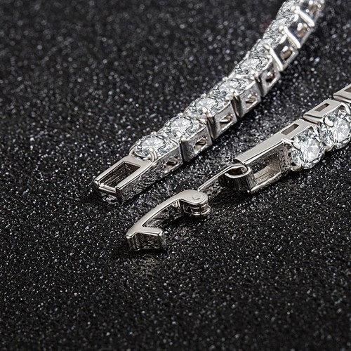 Real Moissanite Tennis Bracelet for Women 925 Sterling Silver Wedding Jewelry ! - Picture 12 of 25