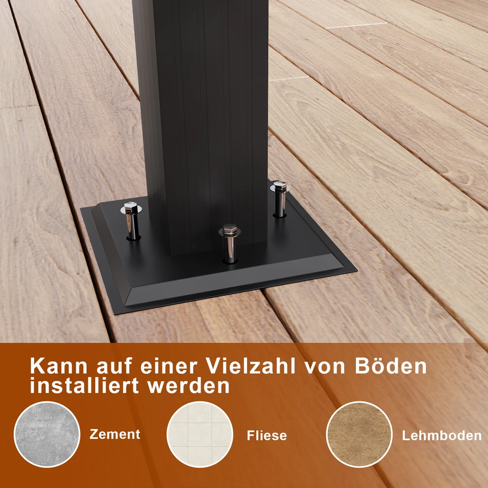 3X4M Pergola Pavillon mit einstellbarem Stoffdach Alu Sonnenschutz Überdachung - Bild 4 von 4