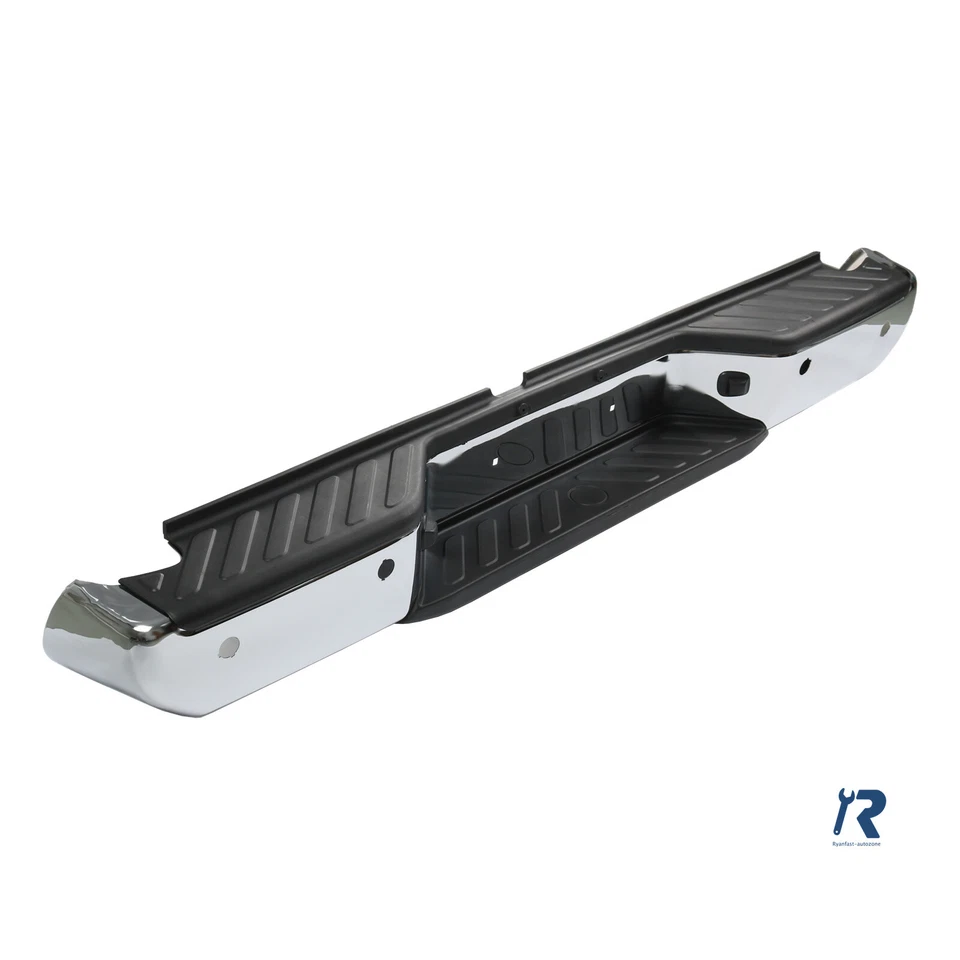 Conjunto de parachoques trasero cromado con orificio sensor apto para Nissan Frontier 1998-2021 Foto 2 de 4