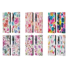 OFFICIAL NINOLA WATERCOLOR ARTISTIC FLOWERS LEATHER BOOK CASE FOR XIAOMI PHONES