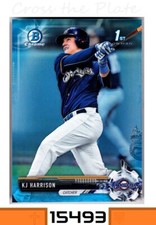 1-2017 BOWMAN CHROME DRAFT SKY BLUE REFRACTOR KJ HARRISON NATIONALS 053/399