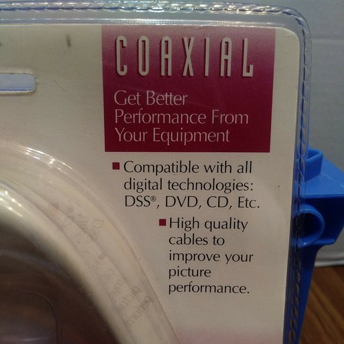 RCA Coaxial Cable With 24-k Gold-plated F Connectors 6ft work with DSS.DVD.CD - Picture 4 of 7
