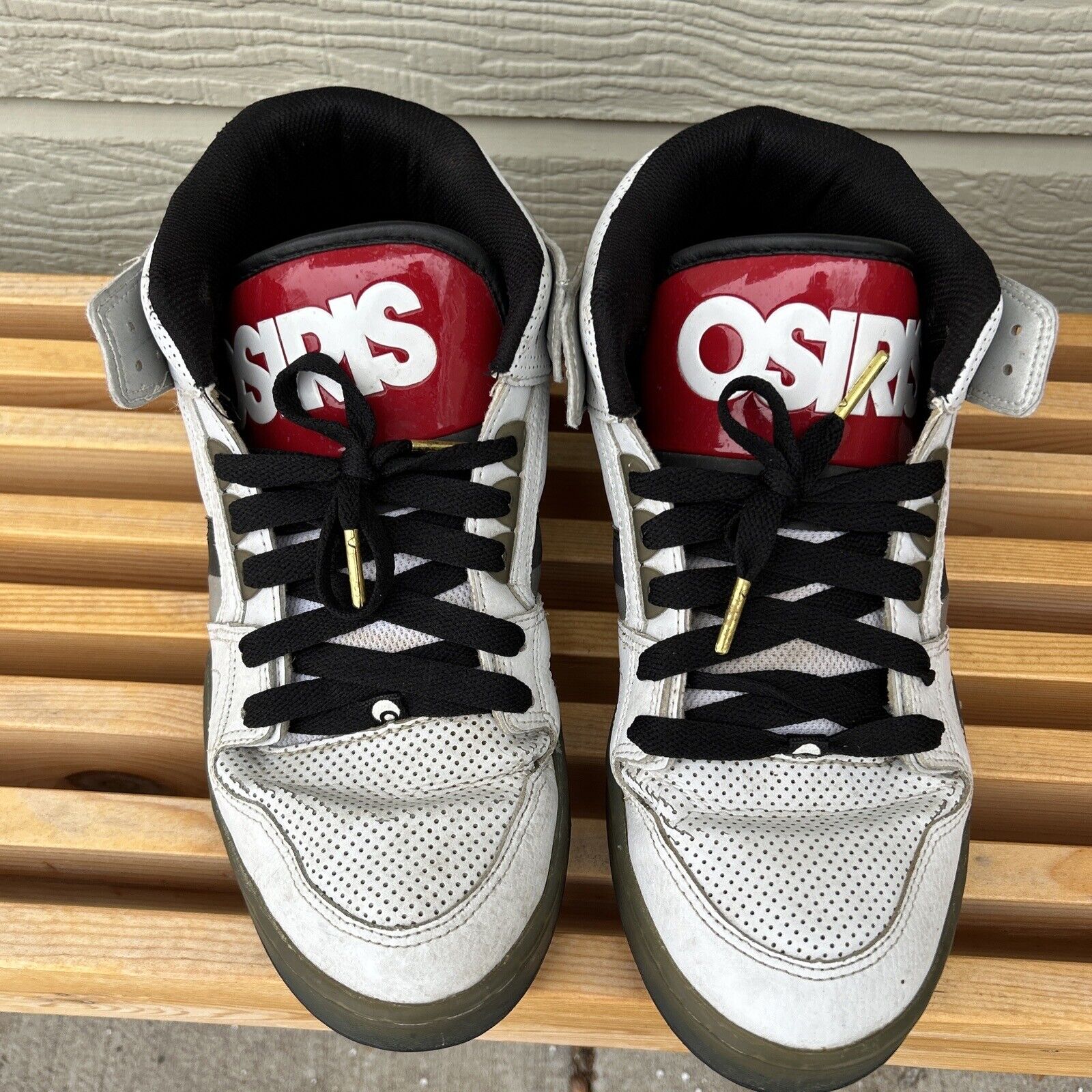 Osiris NYC 83 Mid Vintage Skateboarding Skater Punk Shoes Mens 12 Black Red Vtg