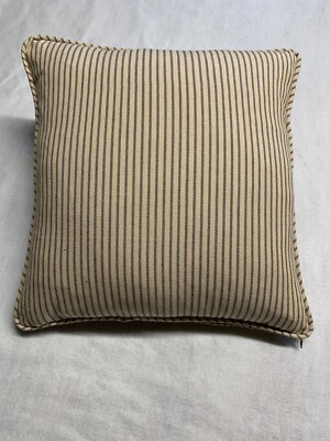 Susie Watson Charcoal Ticking Stripe Hand Sewn