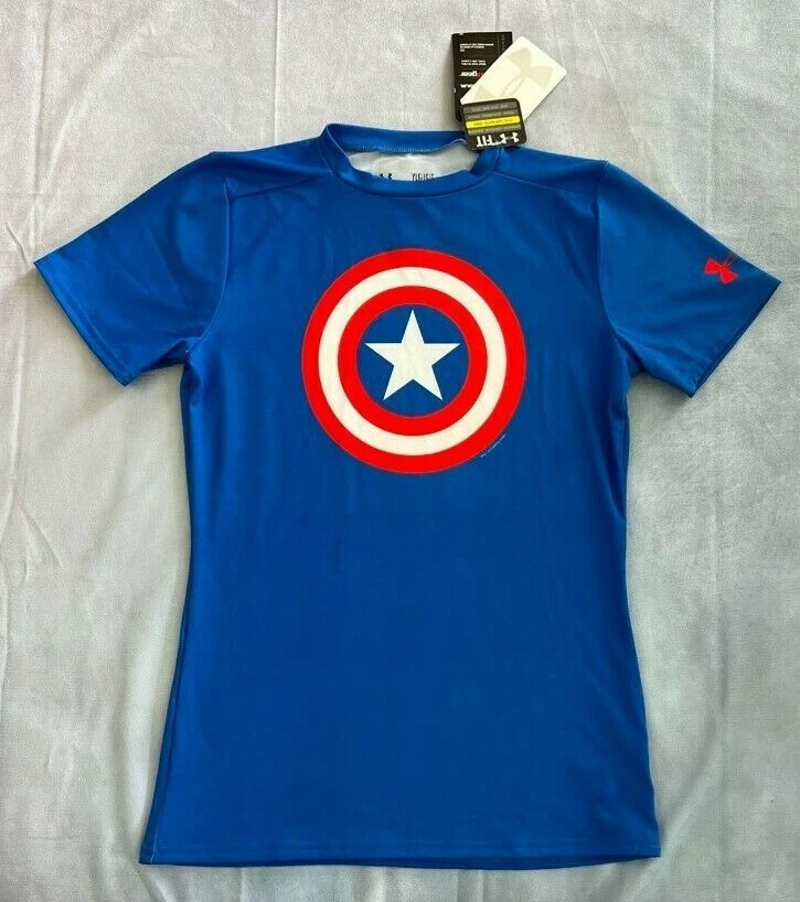 alcohol apasionado Útil NEW Under Armour x Marvel Captain America Alter Ego Fitted Shirts  Boy&#039;s Size L | eBay