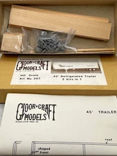 HO GLOOR CRAFT MODELS 357 45' REFRIGERATED TRAILER WOODEN KIT 2 IN 1