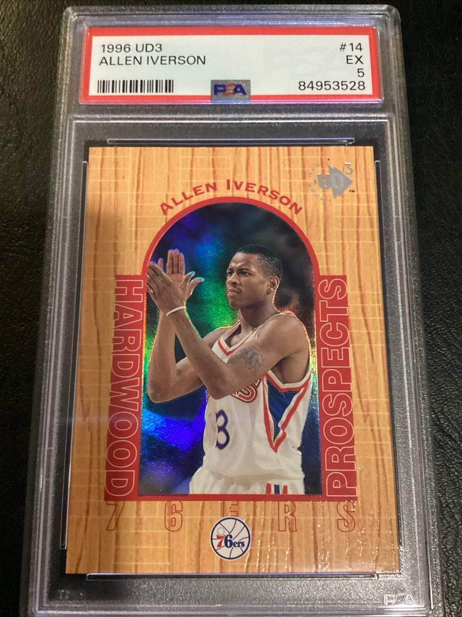 PSA 8 NM-MT 】 Allen Iverson 1996-97 UD3 RC Hardwood Prospects 